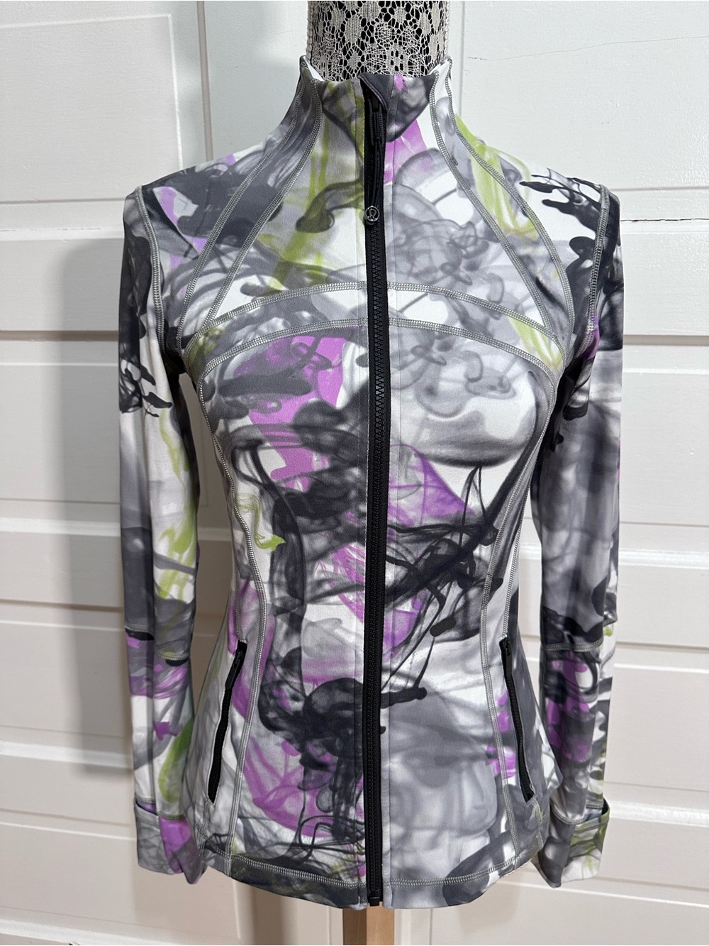 Rare Lululemon Throwback Print Define Jacket *Nulu Unicorn Throwback White $138